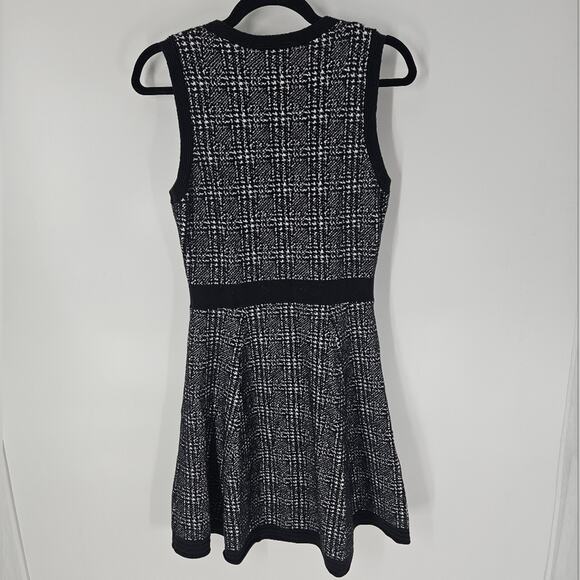 Kate Spade Black White Out West Mod Plaid Sweater Dress S - Picture 7 of 10